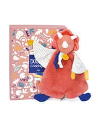 Doudou Darilni set - Plišasti dinozaver oranžne barve 25 cm