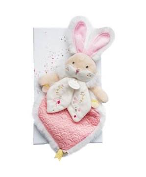 Doudou Darilni set - igrača roza prijatelj zajec 24 cm