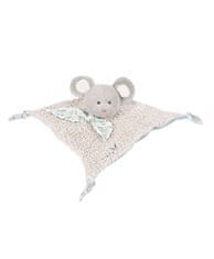 Doudou Darilni set - Plišasta miška s kvadratno odejo iz organskega bombaža 25 cm