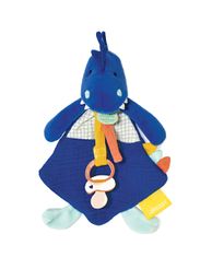 Doudou Darilni set - igrača z držalom za dudo dinozaver modra 23 cm