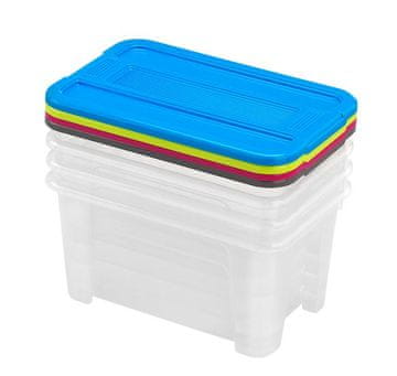 Heidrun ŠKATLA ZA SHRANJEVANJE S POKROVOM SET 4PCS TEX BOX 4,5L