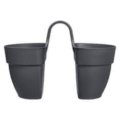 Elho Vibia Campana Flower Twin - antracitna 21 cm