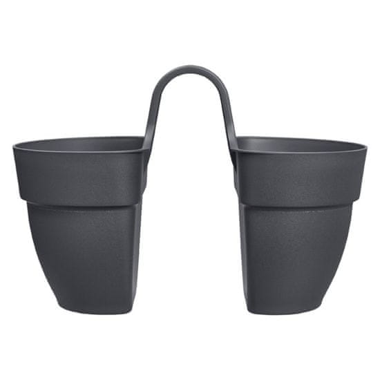 Elho Vibia Campana Flower Twin - antracitna 21 cm