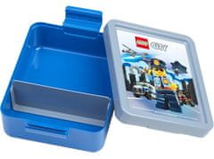 LEGO Škatla za prigrizke 20 x 17,3 x 7,1 cm + steklenička 390 ml, PP + silikon CITY 2delni komplet.