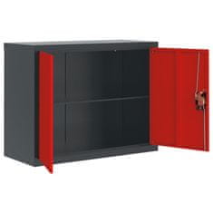 Vidaxl Arhivska omara antracitna in rdeča 90x40x70 cm jeklo