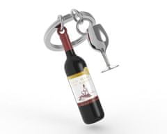 MTM obesek za ključe - Steklenica vina in kozarec