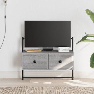 Vidaxl vidaXL Stenska TV omarica, siva, sonoma hrast, 60,5 x 30 x 51 cm