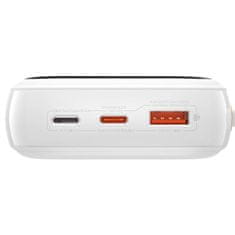 BASEUS Powerbank Qpow PRO s kablom Lightning, USB-C in priključkom USB, 20000 mAh, 20 W (bela)
