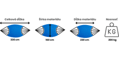 Potenza Viseča mreža kolumbijska CARTAGO 230×160 cm, siva