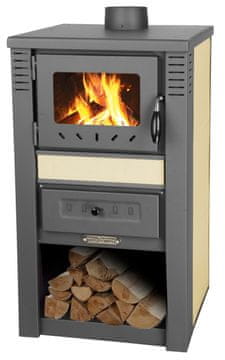 Portoss Nova Ceramic peč na trda goriva, 7,5 kW, bež