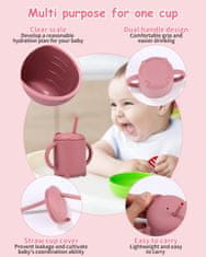 Silikonski komplet za hranjenje dojenčkov: 8 delni, krožnik in skleda s priseski, pribor - idealno za učenje samostojnega hranjenja