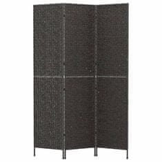 Vidaxl Paravan s 3 paneli črn 122x180 cm vodna hijacinta