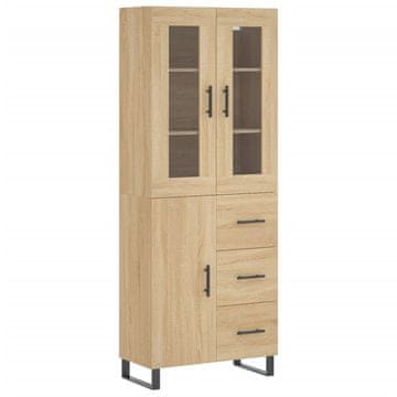 Vidaxl Visoka komoda sonoma hrast 69,5x34x180 cm inženirski les