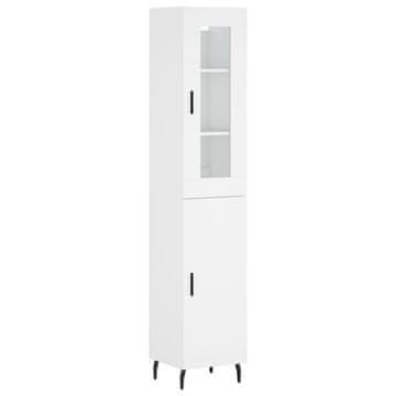 Vidaxl Visoka omara bela 34,5x34x180 cm inženirski les