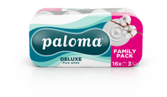 Paloma Deluxe Pure White toaletni papir, 16 kosov