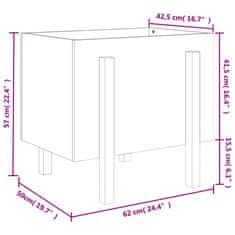 Vidaxl Vrtno korito medeno rjavo 62x50x57 cm trdna borovina