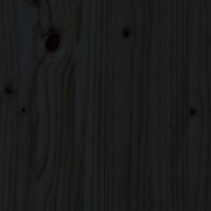 Greatstore Ležalnik 2 kosa črn 199,5x60x74 cm trdna borovina