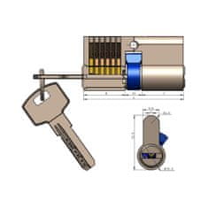 CT Varnostna cilindrična ključavnica 60mm (30 + 30mm) s 5 ključi