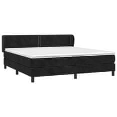 Vidaxl Box spring postelja z vzmetnico črna 180x200 cm žamet