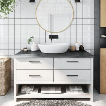 Vidaxl vidaXL Kopalniški pult temno rjave barve 100x50x(2-4) cm masiven les