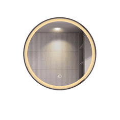 S6 Steklarstvo Šest Okroglo LED ogledalo S614B , fi 70cm, s črnim okvirjem