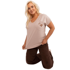 RELEVANCE Ženska bluza z izrezom Plus Size ISTIA bež RV-BZ-8934.95_401844 Univerzalni