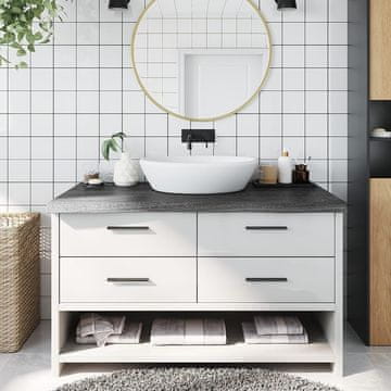 Vidaxl vidaXL Kopalniški pult temno rjave barve 100x60x(2-6) cm masiven les