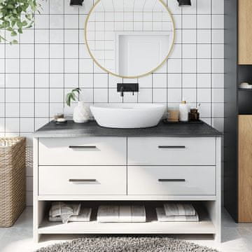 Vidaxl vidaXL Kopalniški pult temno rjave barve 100x60x2 cm masiven les