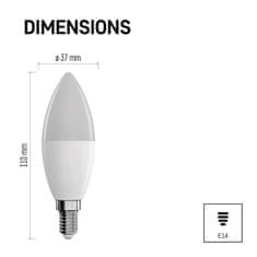 Emos GoSmart pametna LED žarnica Candle, 4,8 W, 470 lm, E14, WiFi