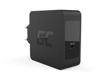 Green Cell Univerzalni mobilni polnilec Green Cell CHAR09, Črn, 60 W, USB-C, 2 m, združljiv z Apple in Samsung napravami