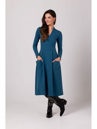 BeWear Ženska maxi obleka Colgrellam B266 morsko modra
