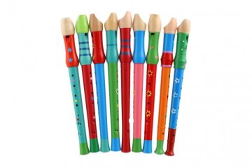 Teddies Flavta iz poslikanega lesa 33cm