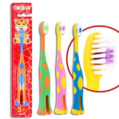 BE Kids (3+) Mehka zobna ščetka, stoječa, mešanica barv, 1 kos, pretisni omot