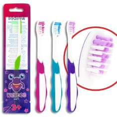 BE Kids (3+) Mehka (folijska) zobna ščetka za otroke - mešanica barv, 1 kos