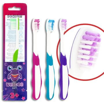 shumee Zobna ščetka Wellbee za otroke (3+) mehka (folija) - mešanica barv 1 kos.
