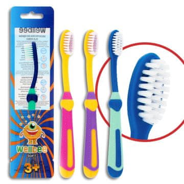 shumee Zobna ščetka Wellbee Soft za otroke (3+) - mešanica barv 1 kos.