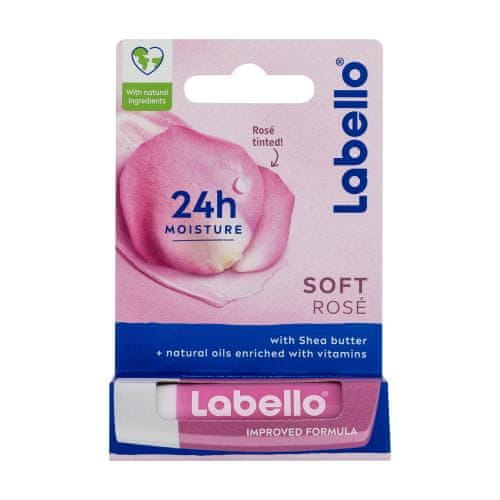 Labello Soft Rosé 24h Moisture Lip Balm obarvan balzam za ustnice 4.8 g