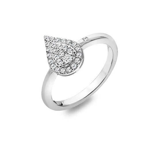 Hot Diamonds Eleganten srebrn prstan z diamantom in topazom Glimmer DR255