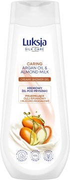 Luksja Silk Care negovalni kremni gel za prhanje z arganovim oljem in mandljevim mlekom 500 ml