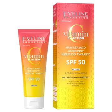 Eveline Vitamin C 3xAction vlažilna in zaščitna dnevna krema za obraz SPF50 30 ml