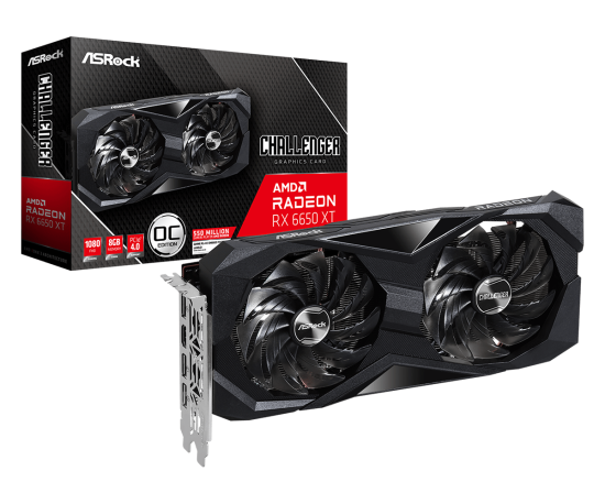 ASRock AMD Radeon RX 6650 XT Challenger D 8GB OC grafična kartica, 8 GB GDDR6 (RX6650XT CLD 8GO)