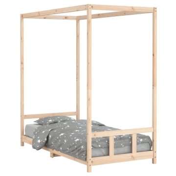 Vidaxl Otroški posteljni okvir 90x190 cm trdna borovina