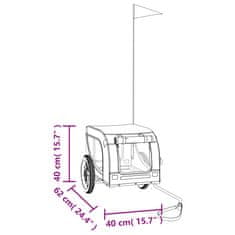 Vidaxl Kolesarska prikolica za hišne ljubljenčke siva in črna