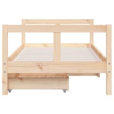 shumee Otroški posteljni okvir s predali 80x160 cm trdna borovina