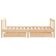 Vidaxl Otroški posteljni okvir s predali 80x160 cm trdna borovina