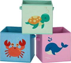 Sofistar Večnamenska škatla za igrače z živalskimi motivi - Rakec, Želva, Kit - 30 x 30 x 30