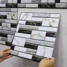 Netscroll 3D Samolepilne stenske nalepke z izgledom marmorja (10 kosov), 30x30 cm, enostaven nanos, dodajte domu pridih svežine in luksuza, StickMarble