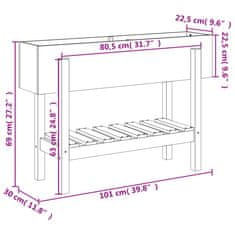 Vidaxl Visoka greda 101x30x69 cm trdna borovina