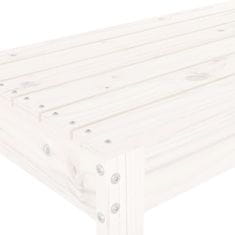 Vidaxl Vrtna klop bela 80x38x45 cm trdna borovina