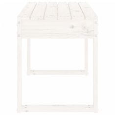 Vidaxl Vrtna klop bela 80x38x45 cm trdna borovina